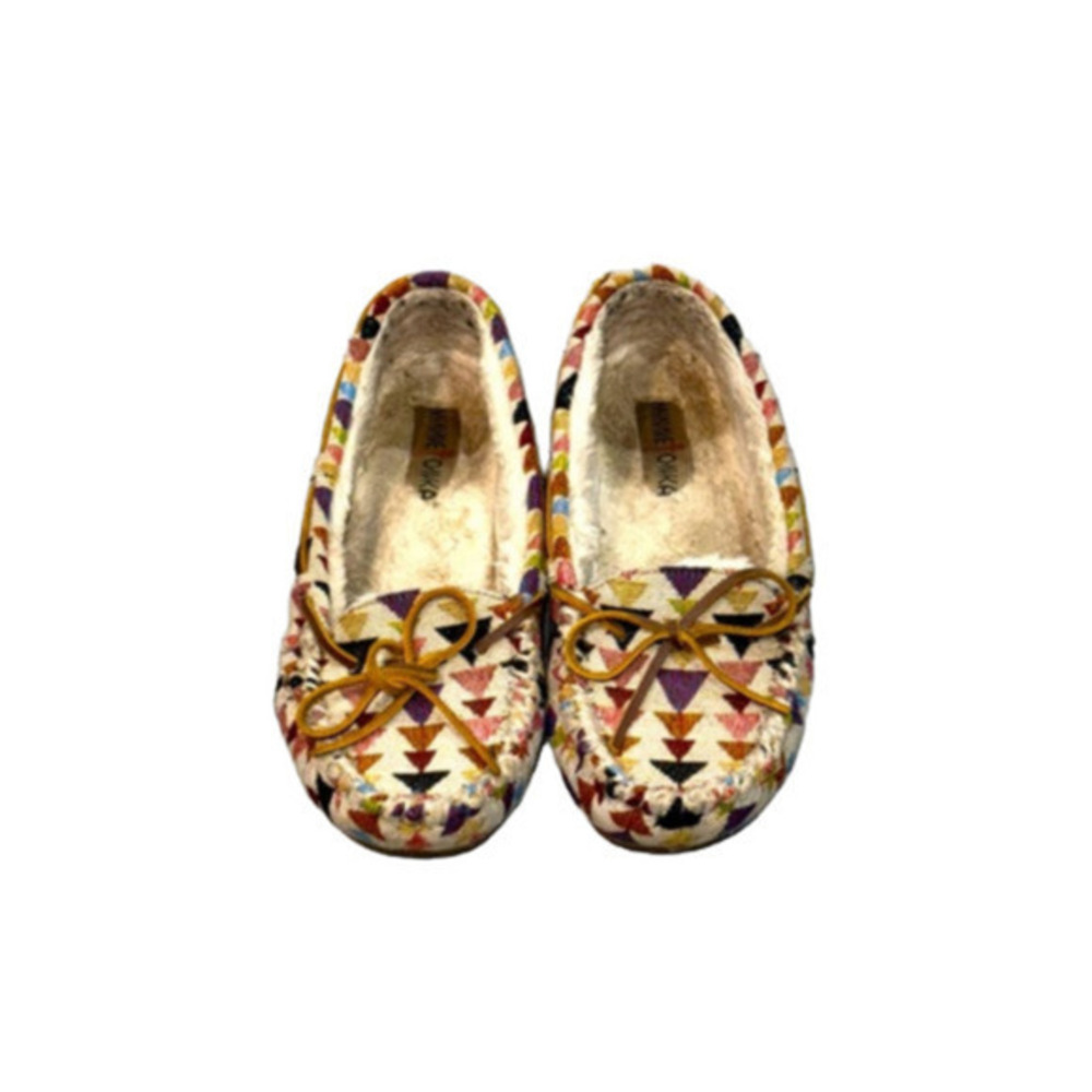 🌷 Minnetonka - Cream Aztec Cally Moccasins